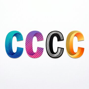 Vibrant Multicolored CCC Lettering Graphic Design for Branding and Logos