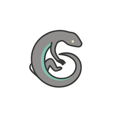Stylized lizard icon