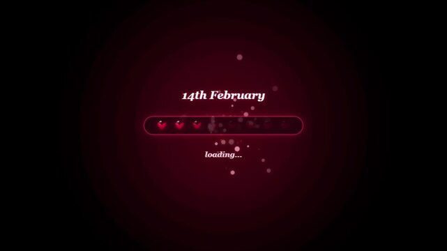 14th february valentines day loading bar with heart icons