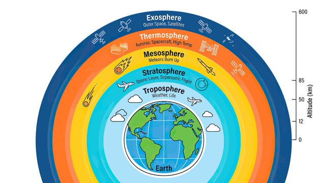 Earth's Atmospheric Layers Diagram