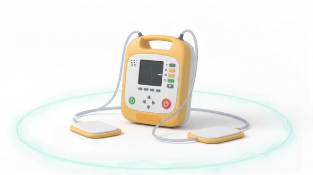 Premium 3D Emergency Defibrillator AED Medical Equipment Animation
