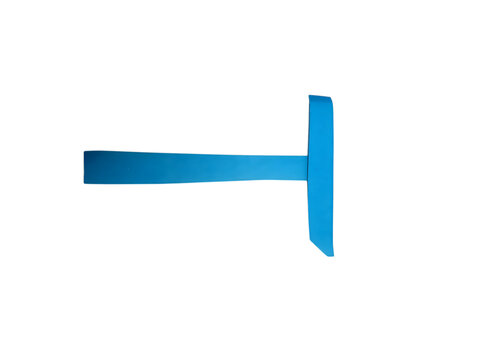 Modern blue t-shaped metal connector icon