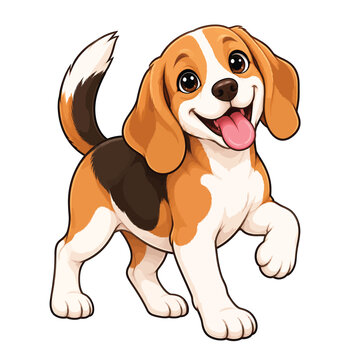 vector illustration of a happy cartoon dog