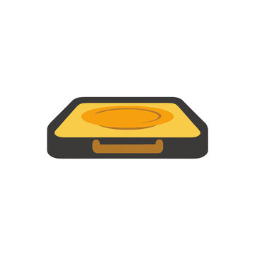 Stylized illustration of a compact makeup case