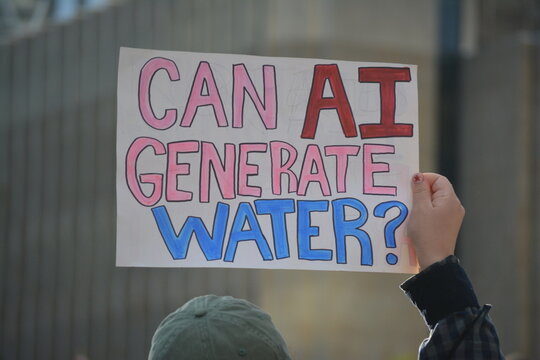 Anti-AI sign at a protest.