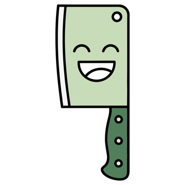 Happy Cleaver Knife Cartoon