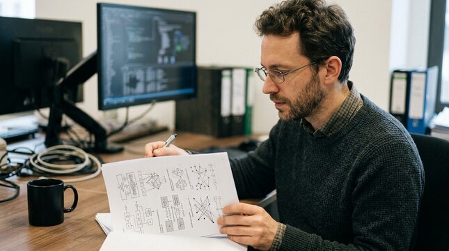 Engineer reviewing an encryption configuration document &mdash; insurtech engineering and cloud infrastructure management