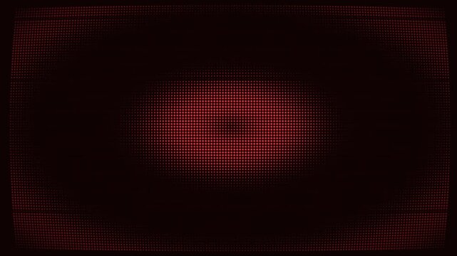 Deterministic Motion Graphics loop of a full screen futuristic crimson red dot matrix terminal shader without geometric wireframe rendered in 4K resolution.