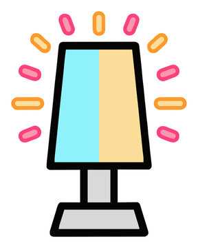 Neon glowing light therapy lamp vector illustration. Generative AI