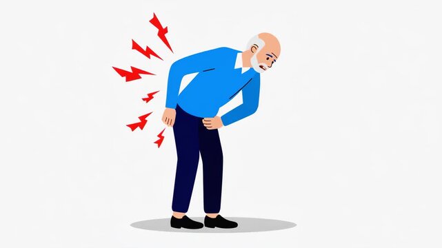 Elderly Man Experiencing Abdominal and Stomach Pain Representing Medical Symptoms and Healthcare