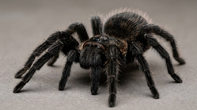 Close-up of a tarantula spider on a neutral background