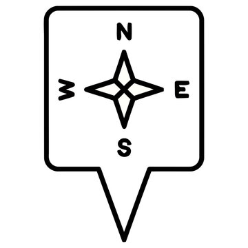 Compass Rose Icon in Speech Bubble