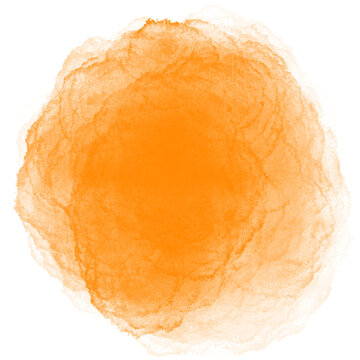 Vibrant orange watercolor splash with artistic textured edges for creative design projects