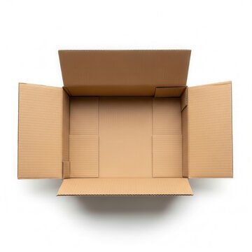 Open cardboard box ready for packing and shipping items