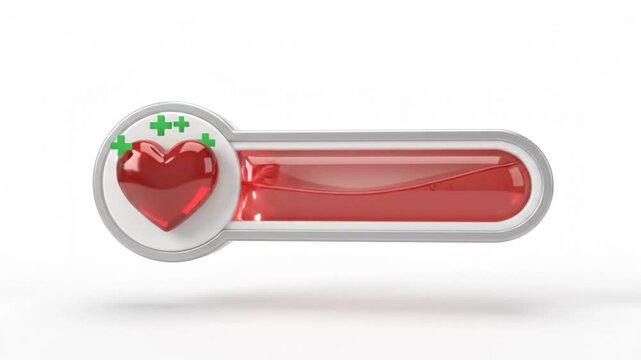 Health heart bar status indicators for game interface design