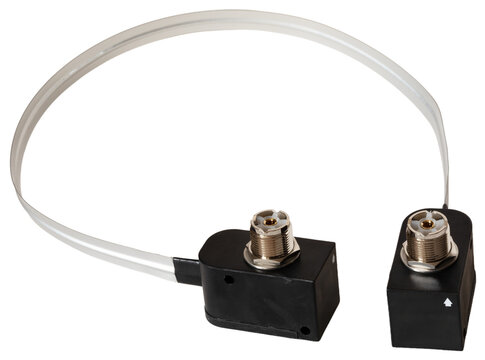 Shortwave antenna coax connectors to pass through a window