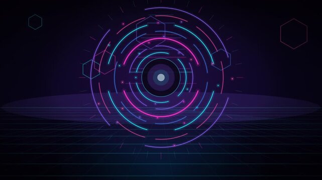 Abstract fractal circle background futuristics concept 