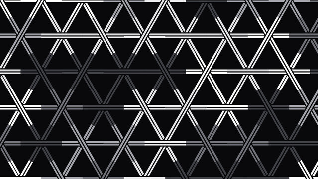 Futuristic Black and White Geometric Triangle Lattice Pattern Background