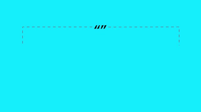 animated dotted outline frame with four punctuation marks in center clean minimal motion design.
