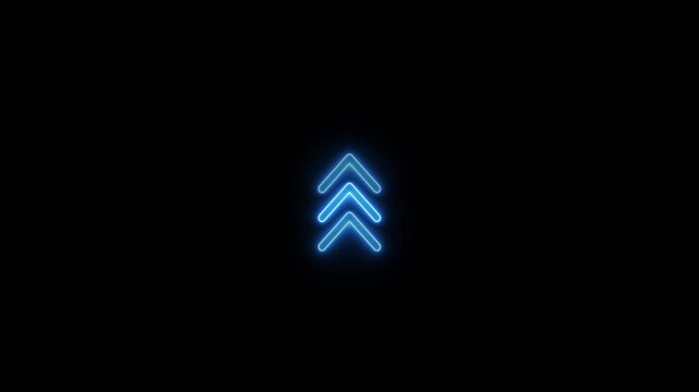 Neo arrow animation, Neon Up, down, left, Right arrow doing direction information animation on black background,4K abstract neon arrow loading icon and uploading animation.
