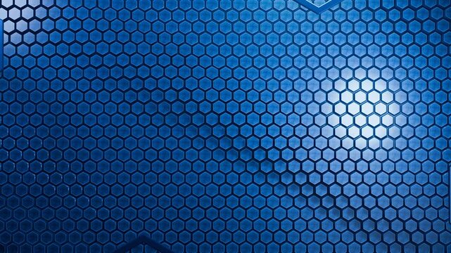Lateral Sapphire Hexagon Relief Wave Seamless Architectural Loop