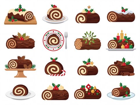 Collection of Yule Log Cakes