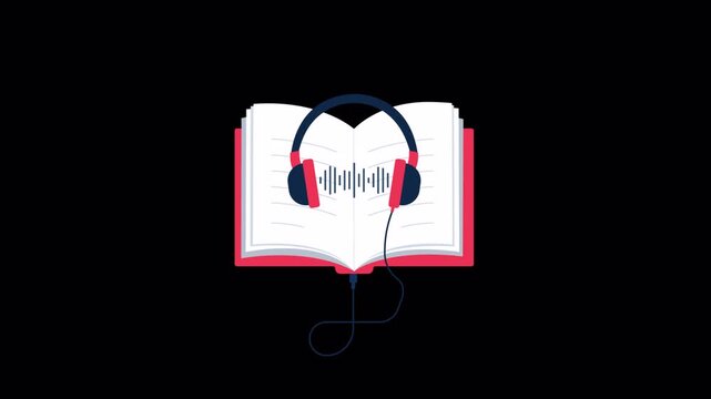 Animated Illustration of an Audiobook Concept - Transparent