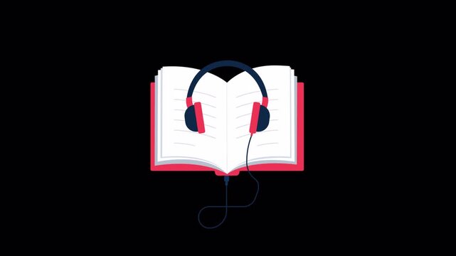 Animated Illustration of an Audiobook Concept - Transparent