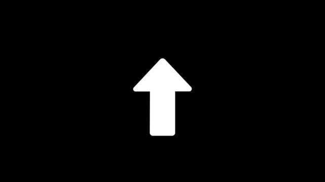 Neo arrow animation, Neon Up, down, left, Right arrow doing direction information animation on black background,4K abstract neon arrow loading icon and uploading animation.
