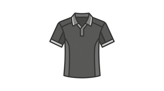 Dark gray polo style athletic sports shirt.