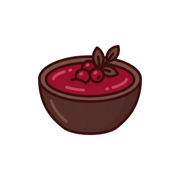 Cranberry sauce bowl icon vector for thanksgiving dinner