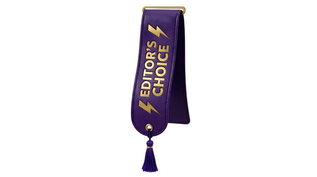 Purple leather bookmark with gold text with tassel isolated transparent on transparent background