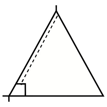 Geometric triangle with right angle symbol