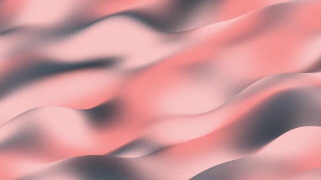 3d abstract organic wave background video loop with smooth grainy pink and grey gradient surface for web design and presentation backdrop