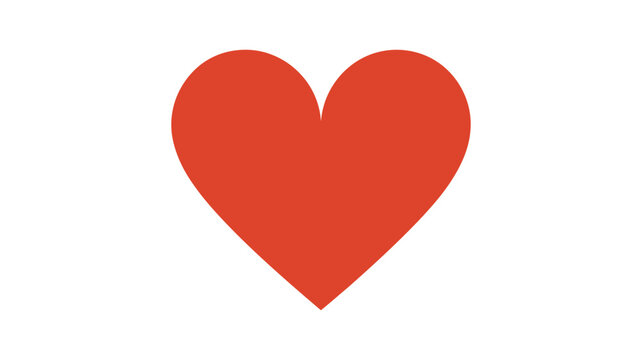 Red Heart Icon, Simple Love Symbol and Romantic Heart Shape