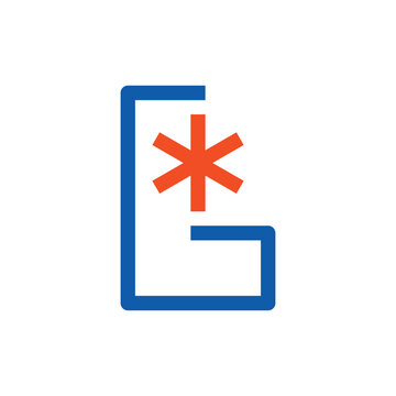 Letter G With Orange Asterisk Symbol Logo