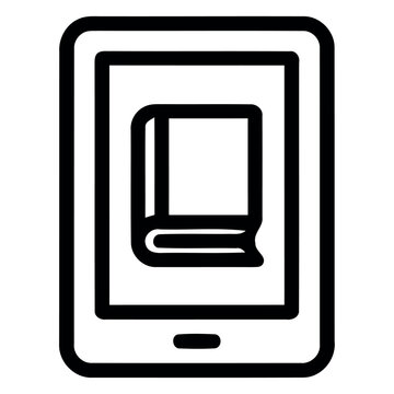 Minimalist ebook reader tablet screen black and white vector illustration