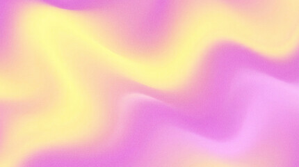Fototapeta premium Soft flowing yellow and pink gradient waves with grainy noise texture background pink hue