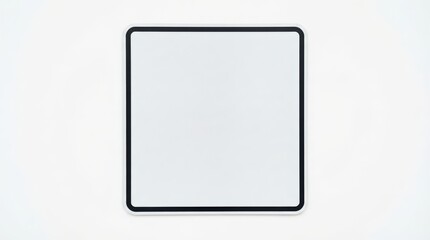 Fototapeta premium Blank square road sign with black border isolated on white background