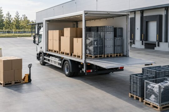Delivery truck handling forward and return logistics at depot