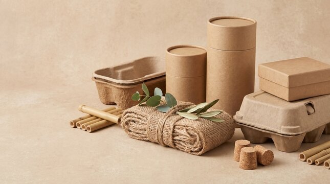 Eco Friendly Sustainable Packaging Material Concept