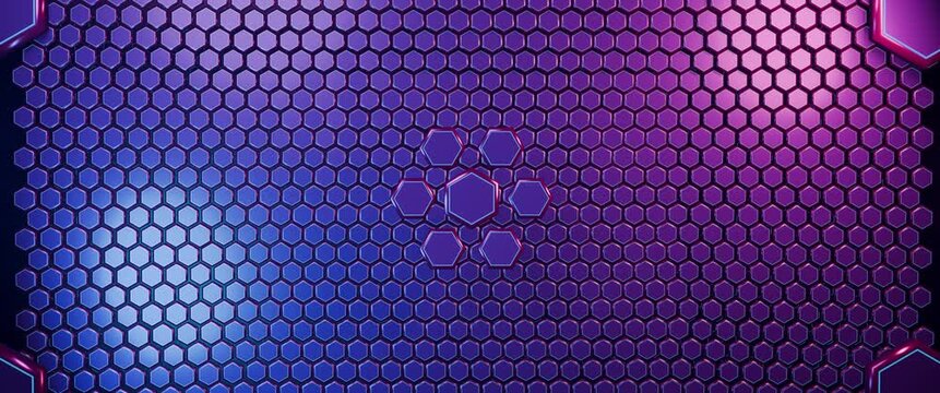 Violet Hexagonal Chamber Bloom Seamless Prismatic Loop