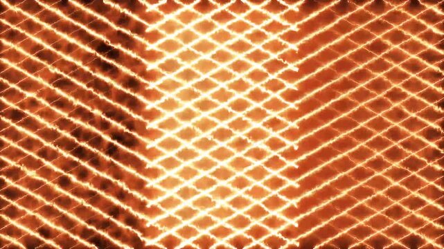 Golden glowing diamond grid pattern with warm light rays on a dark background for digital art and modern graphic design projects