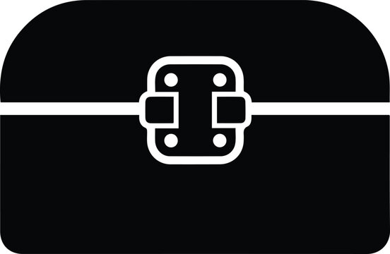 Silhouette treasure chest icon for adventure and exploration concepts isolated vector