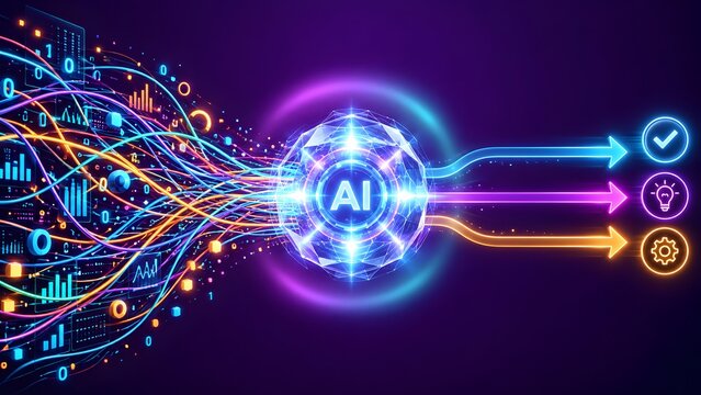 Chaotic digital data streams processed by artificial intelligence into clear actionable insights