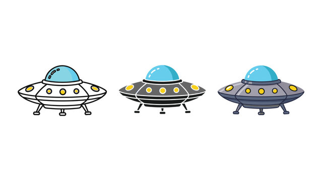 Retro flying saucer ufo spacecraft vector illustration
