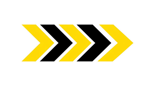 Bright yellow and black directional arrow icon
