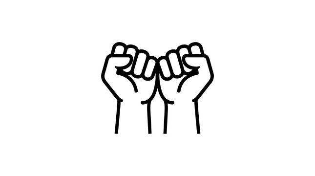 Two fists clenched in solidarity pose