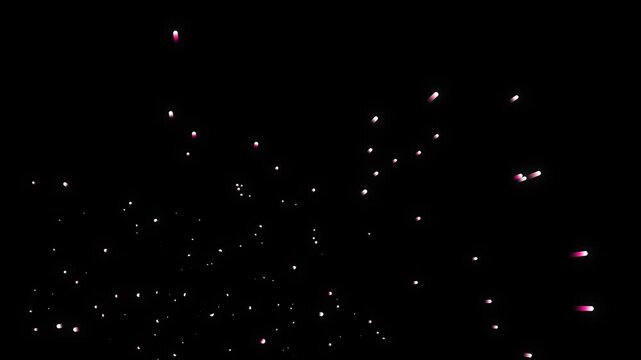 Colorful fireworks exploding in night sky with bright sparks