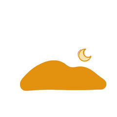 Abstract landscape with crescent moon © deny